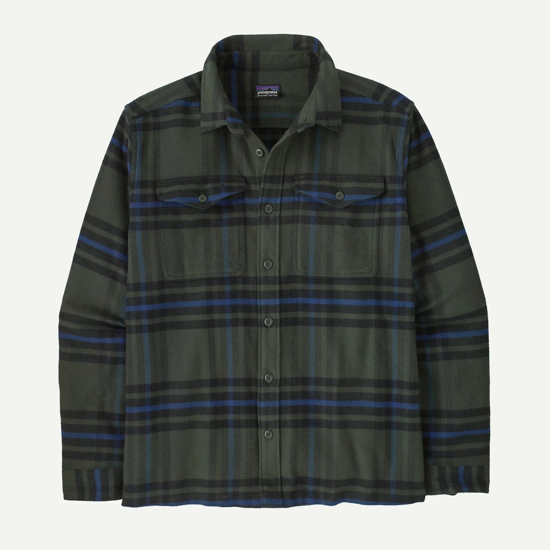 Patagonia Long-Sleeved Fjord Flannel Shirt - Men's Shirts Patagonia Catch: Old Growth Green S