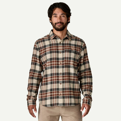 Patagonia Long-Sleeved Lightweight Fjord Flannel Shirt - Men's General Patagonia Paw: Dried Vanilla S