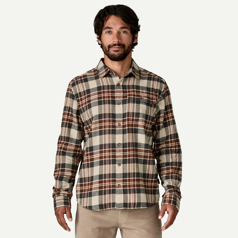 Patagonia Long-Sleeved Lightweight Fjord Flannel Shirt - Men's General Patagonia Paw: Dried Vanilla S 