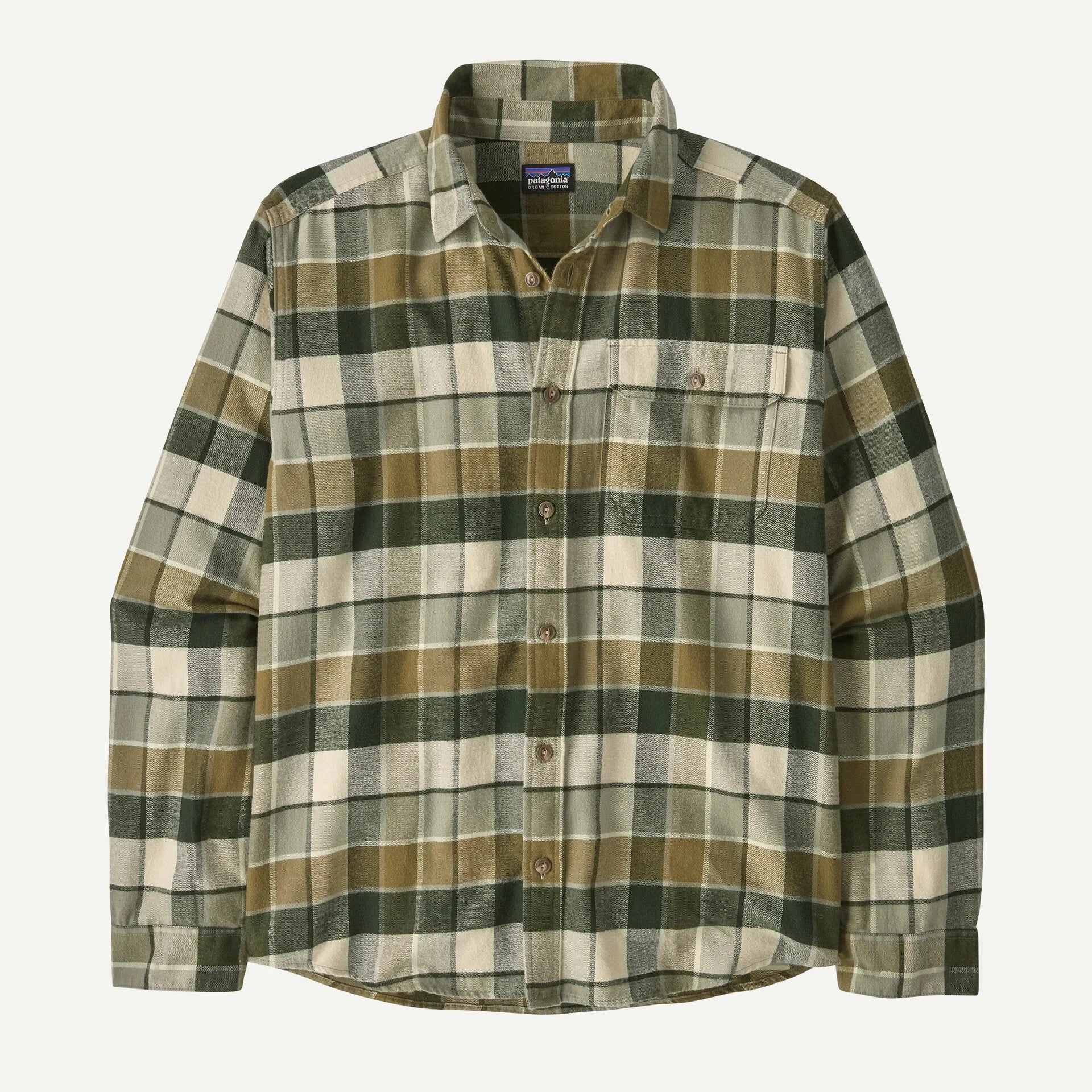 Patagonia Long-Sleeved Lightweight Fjord Flannel Shirt - Men's General Patagonia Rocky: Old Growth Green S