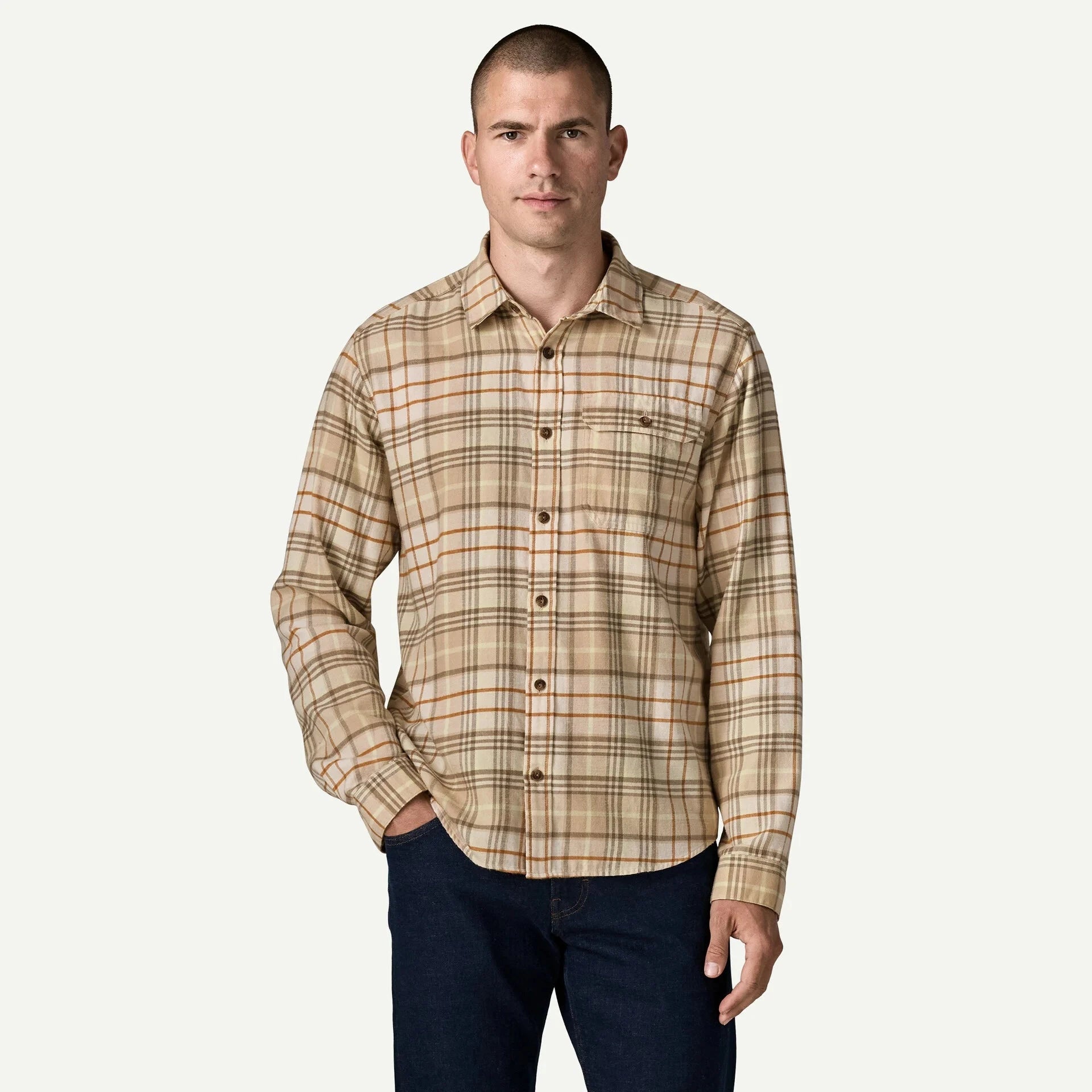Patagonia Long-Sleeved Lightweight Fjord Flannel Shirt - Men's Men's Flannel Shirts Patagonia Depth: Natural S