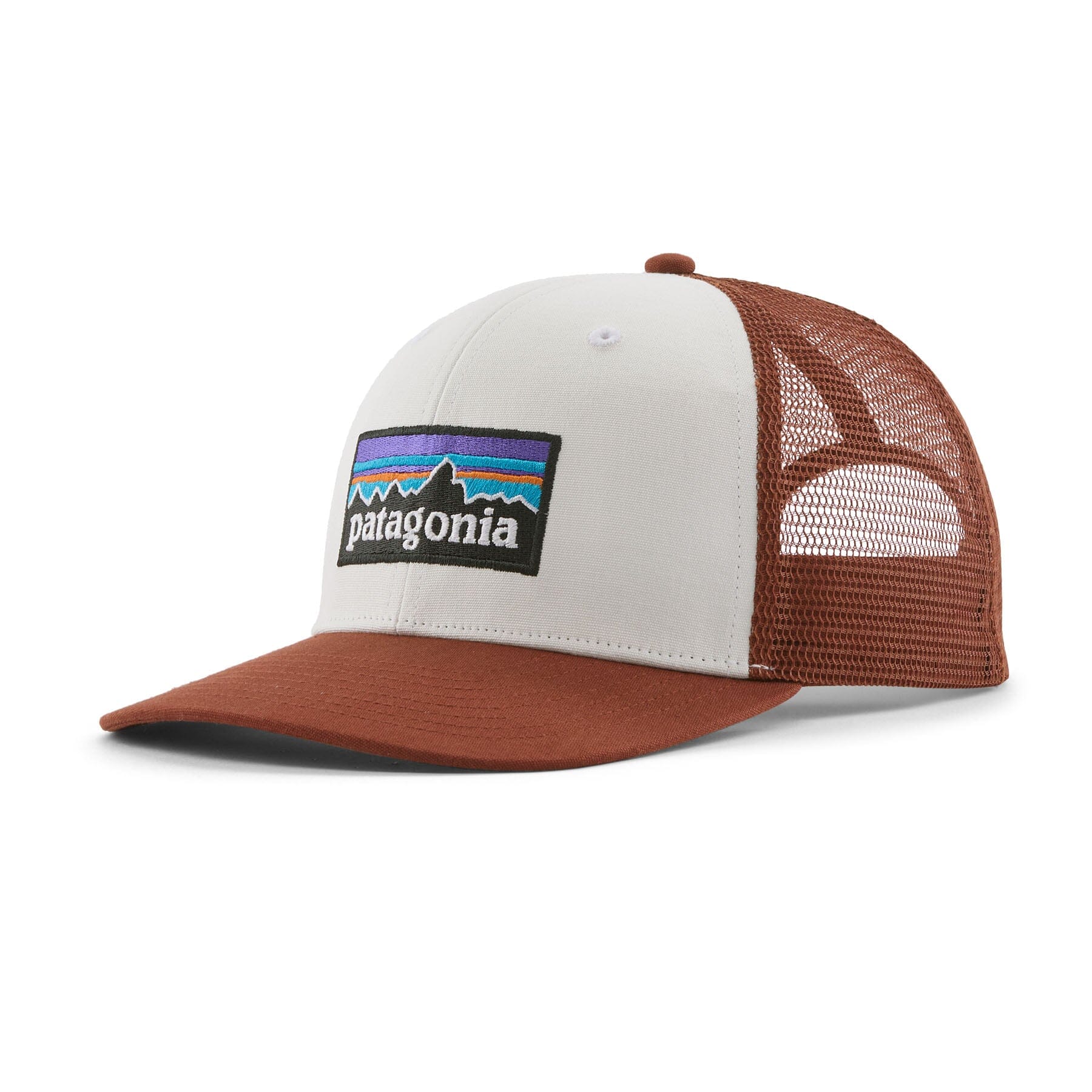 Patagonia P-6 Logo Trucker Hat Men's Hats Patagonia White w/Rusty Red