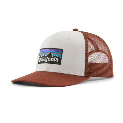 Patagonia P-6 Logo Trucker Hat Men's Hats Patagonia White w/Rusty Red