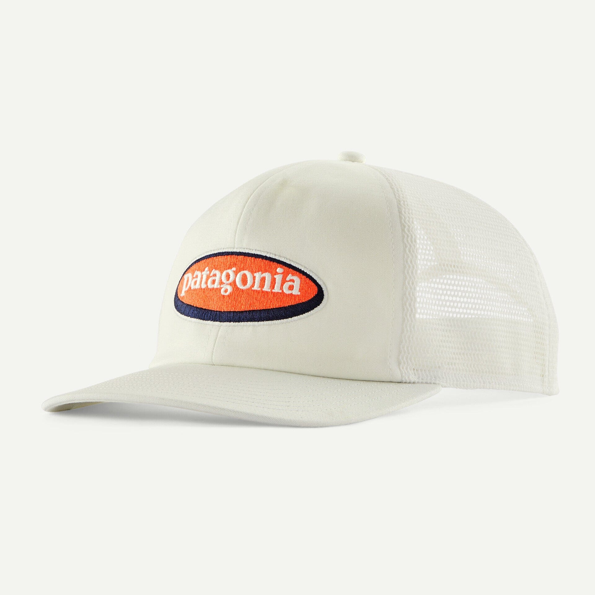 Patagonia Relaxed Trucker Hat Hats Patagonia Oval Logo: Birch White