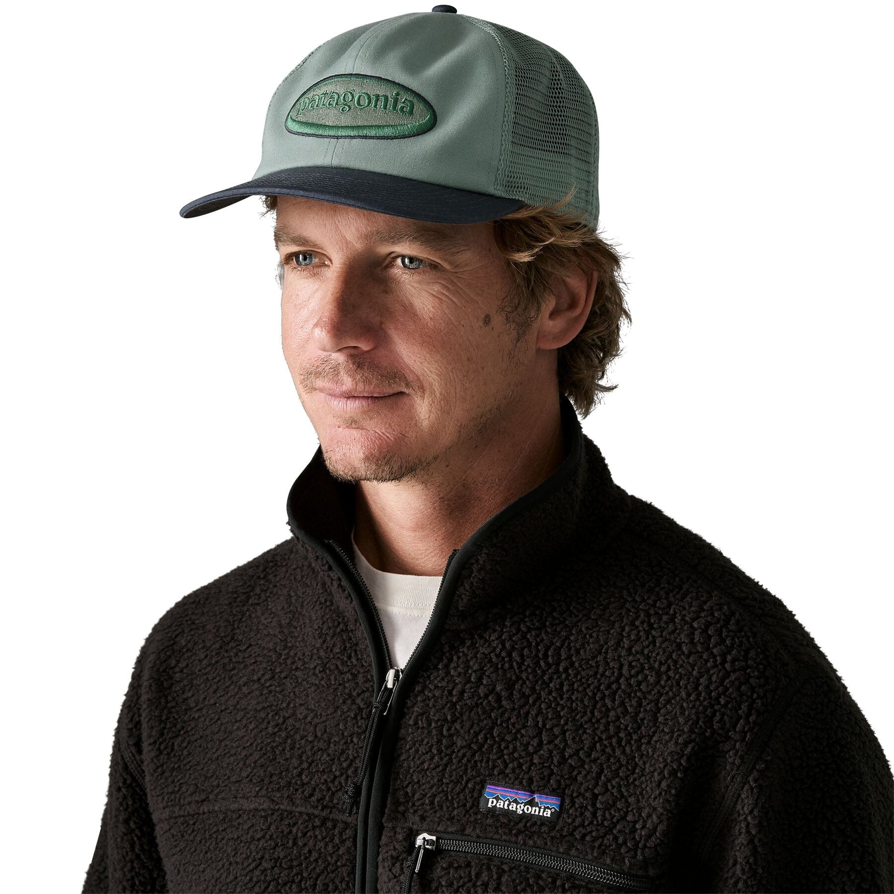 Patagonia Relaxed Trucker Hat Men's Hats Patagonia '95 Oval Logo: Cover Green