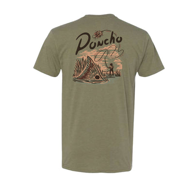 Poncho Tailing Red T-shirt T-Shirt Poncho