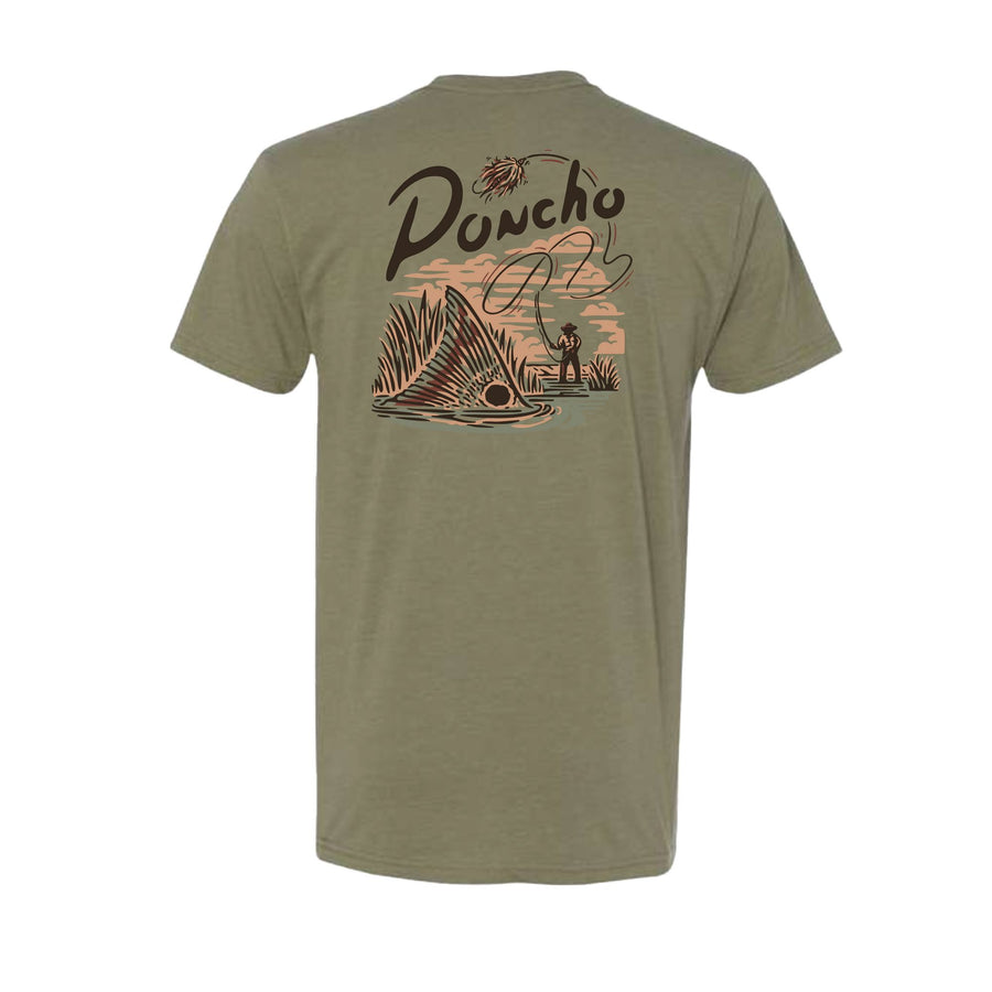 Poncho Tailing Red T-shirt T-Shirt Poncho 
