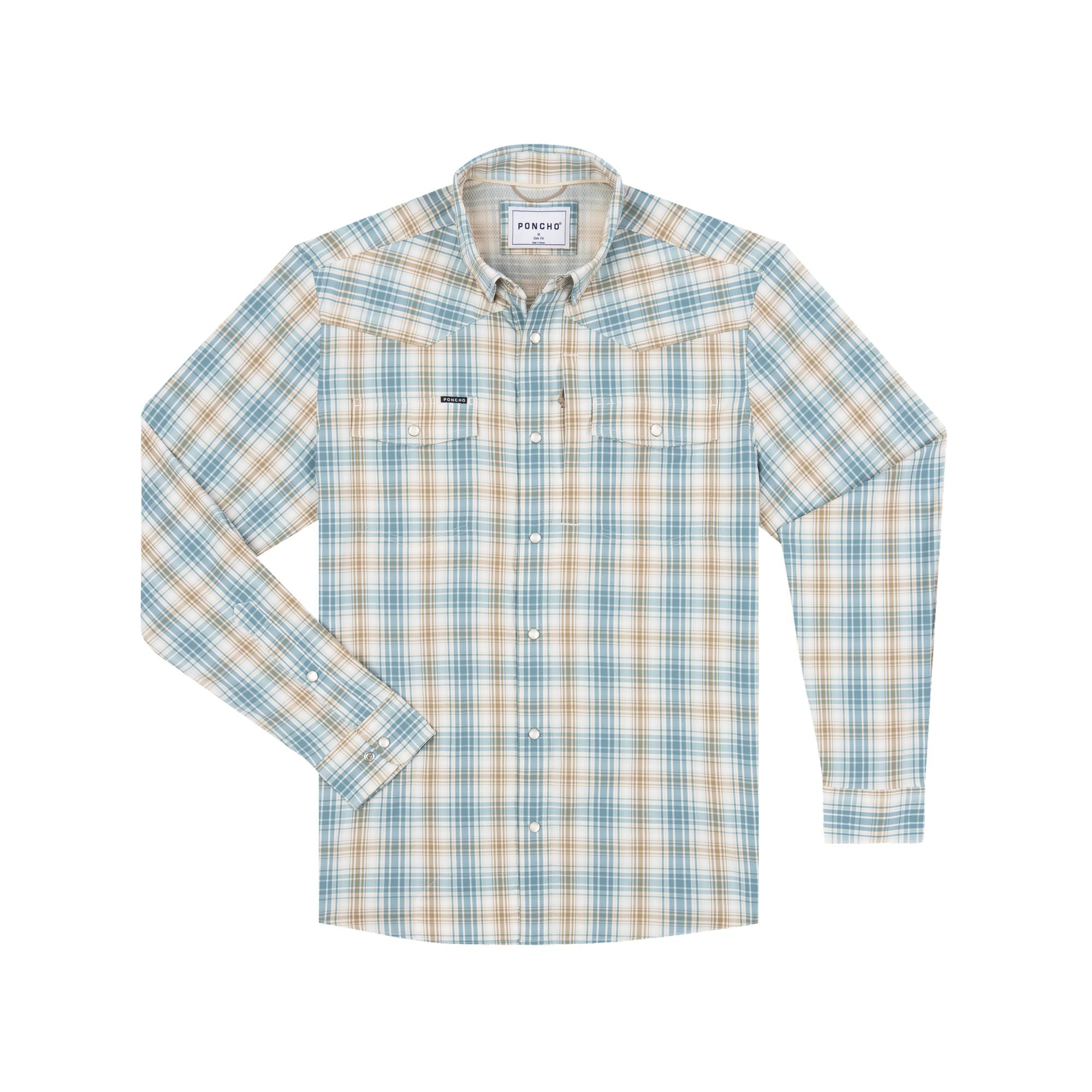 Poncho The Brush Country Shirt Men's Long Sleeve Button Downs Poncho