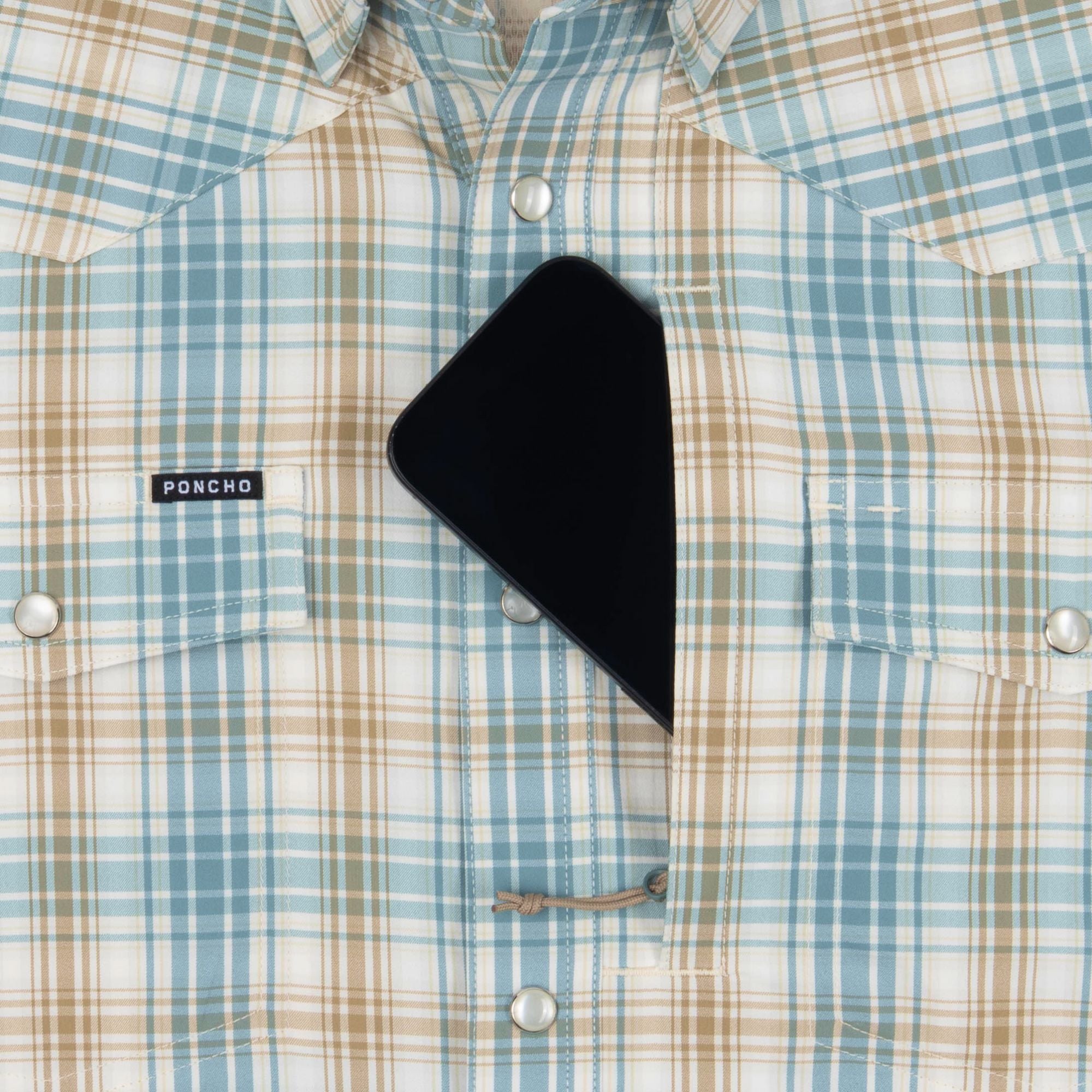 Poncho The Brush Country Shirt Men's Long Sleeve Button Downs Poncho