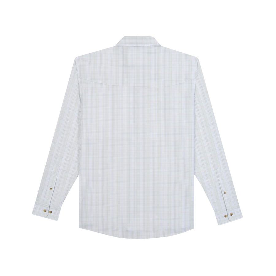 Poncho The Dunes Shirt (Slim) Men's Long Sleeve Button Downs Poncho Light Grey and Green Plaid M 