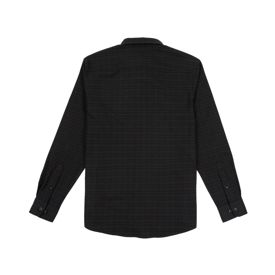 Poncho The Gloucester Shirt - Slim Men's Flannel Shirts Poncho Black/Brown/Tan Plaid M 