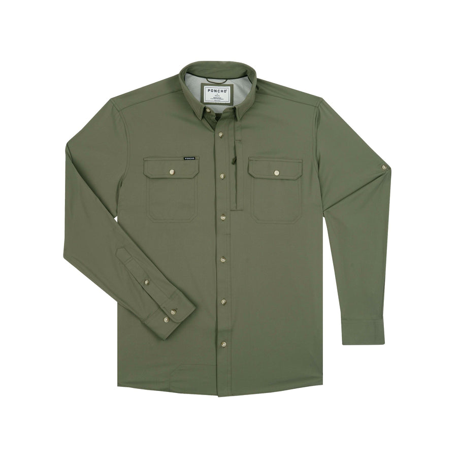 Poncho The Gunnison Long Sleeve Shirt Men's Long Sleeve Button Downs Poncho Regular S Moss Green
