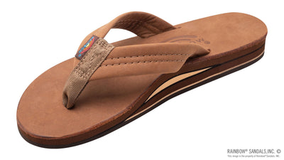 Rainbow Double Layer Arch Support Premier Leather with a 1" Strap - Men's Shoes The North Face Redwood M