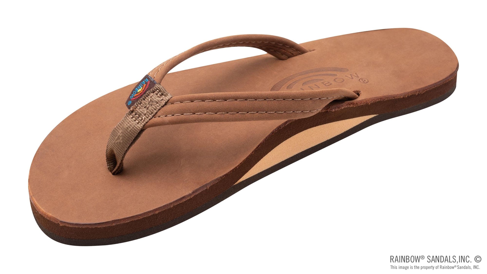Rainbow Single Layer Premier Leather with Arch Support and a 1/2" Narrow Strap - Women's Shoes Rainbows Redwood S (5.5-6.5)