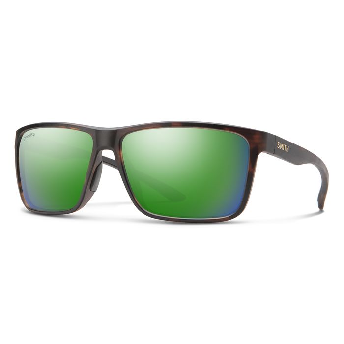 Smith Riptide Sunglasses Eyewear Smith Matte Tortoise/ChromaPop Glass Polarized Green Mirror
