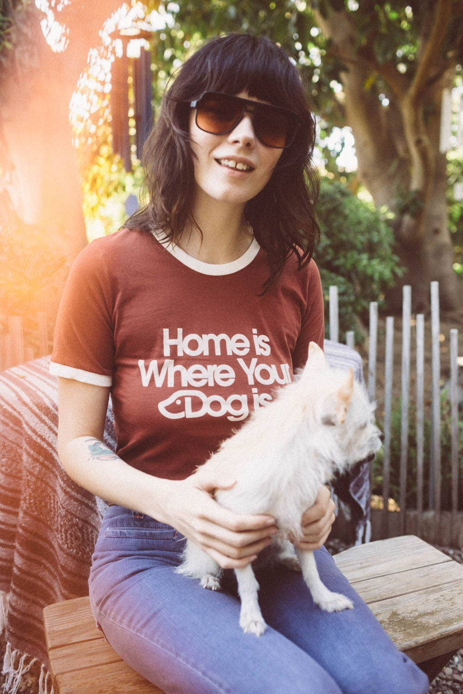 The Bee & The Fox - Home is Where Your Dog is | Graphic T-shirt: XL The Bee & The Fox 
