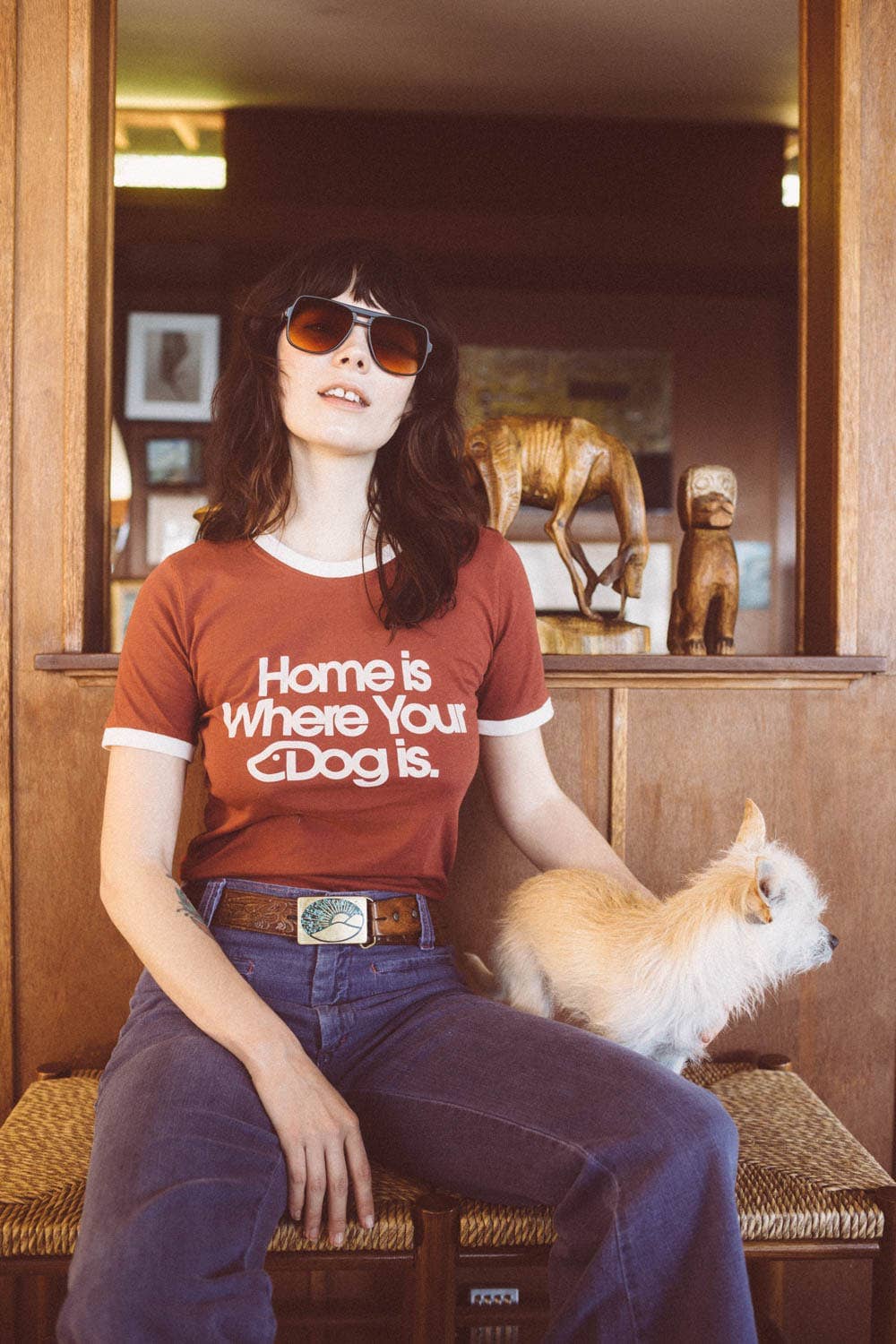 The Bee & The Fox - Home is Where Your Dog is | Graphic T-shirt: XL The Bee & The Fox