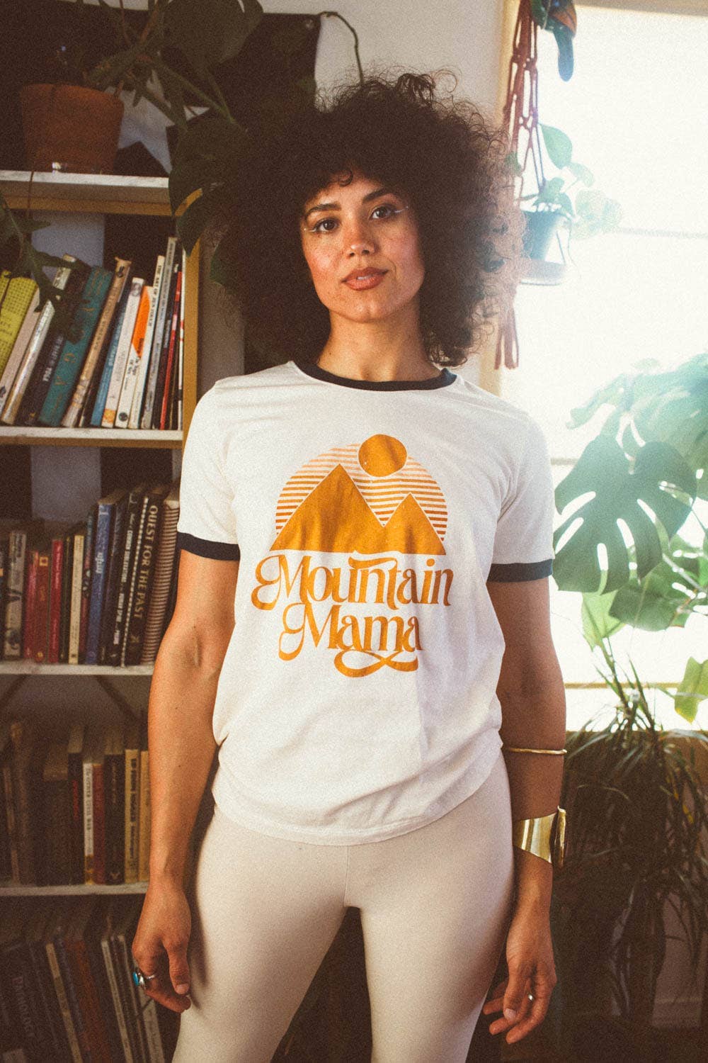 The Bee & The Fox - Mountain Mama | Ringer Graphic T-shirt: S The Bee & The Fox