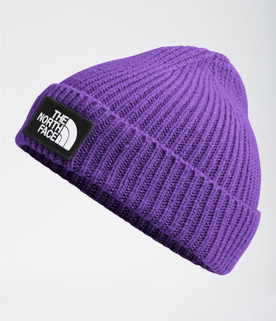 The North Face Logo Box Cuffed Beanie Hats The North Face Peak Purple Regular