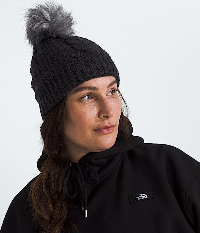 The North Face Oh Mega Fur Pom Lined Beanie Hats The North Face