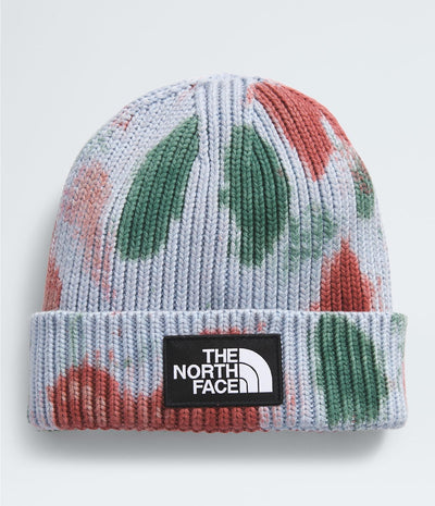 The North Face Tie-Dye Logo Box Beanie Hats The North Face Cornflower/Canyon Dust/Evergreen