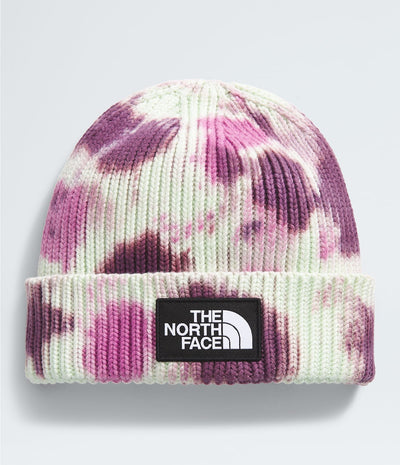 The North Face Tie-Dye Logo Box Beanie Hats The North Face Pale Green/Dragonfruit/Midnight Mauve