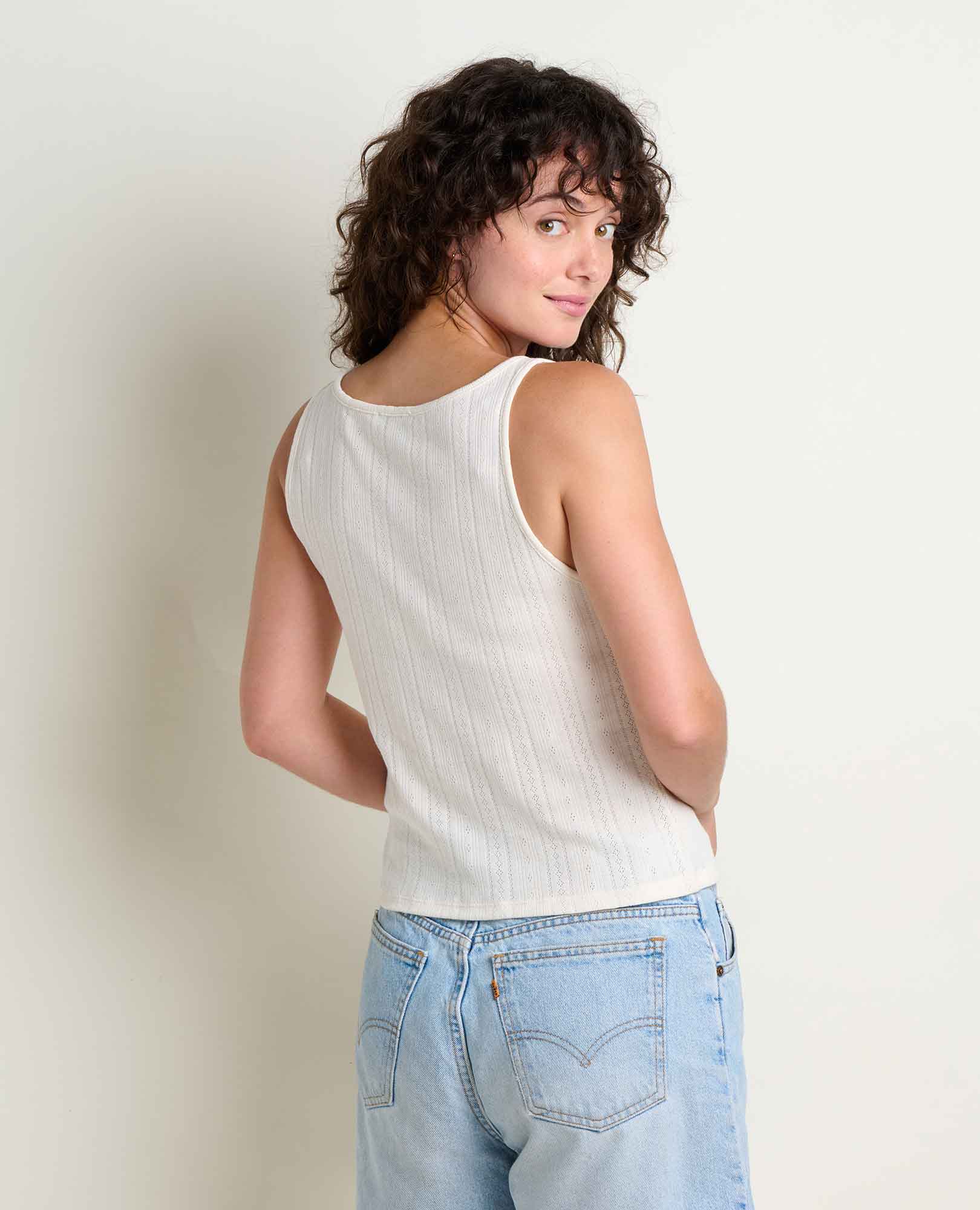 Toad&Co - Foothill Pointelle Henley Tank S26: Salt / L Toad&Co