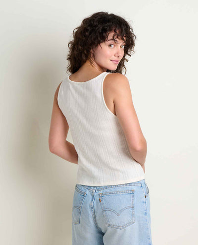 Toad&Co - Foothill Pointelle Henley Tank S26: Salt / L Toad&Co