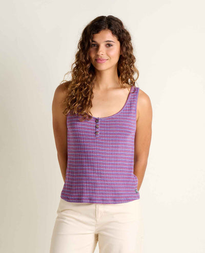 Toad&Co - Foothill Pointelle Henley Tank S26: Salt / L Toad&Co