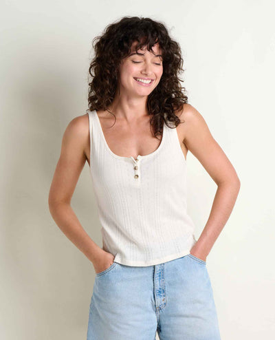 Toad&Co - Foothill Pointelle Henley Tank S26: Salt / L Toad&Co