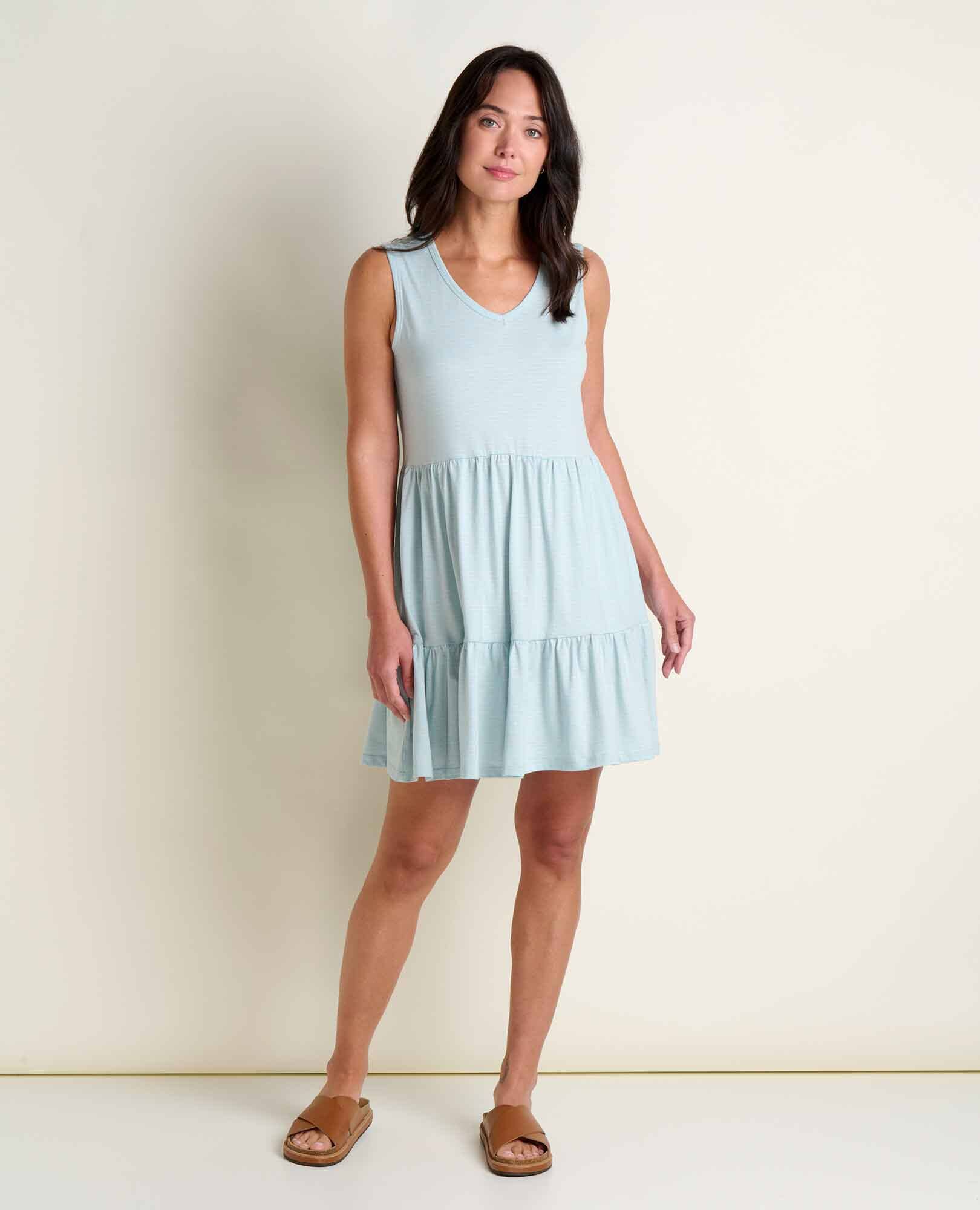 Toad&Co - Marley Tiered Tank Dress S26: Skyway Pattern / XL Toad&Co