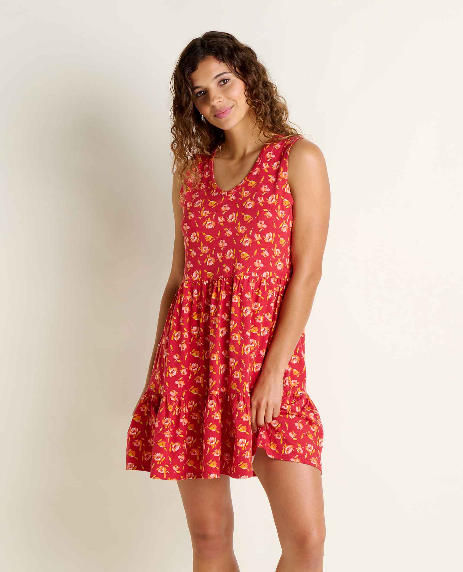 Toad&Co - Marley Tiered Tank Dress S26: Skyway Pattern / XL Toad&Co
