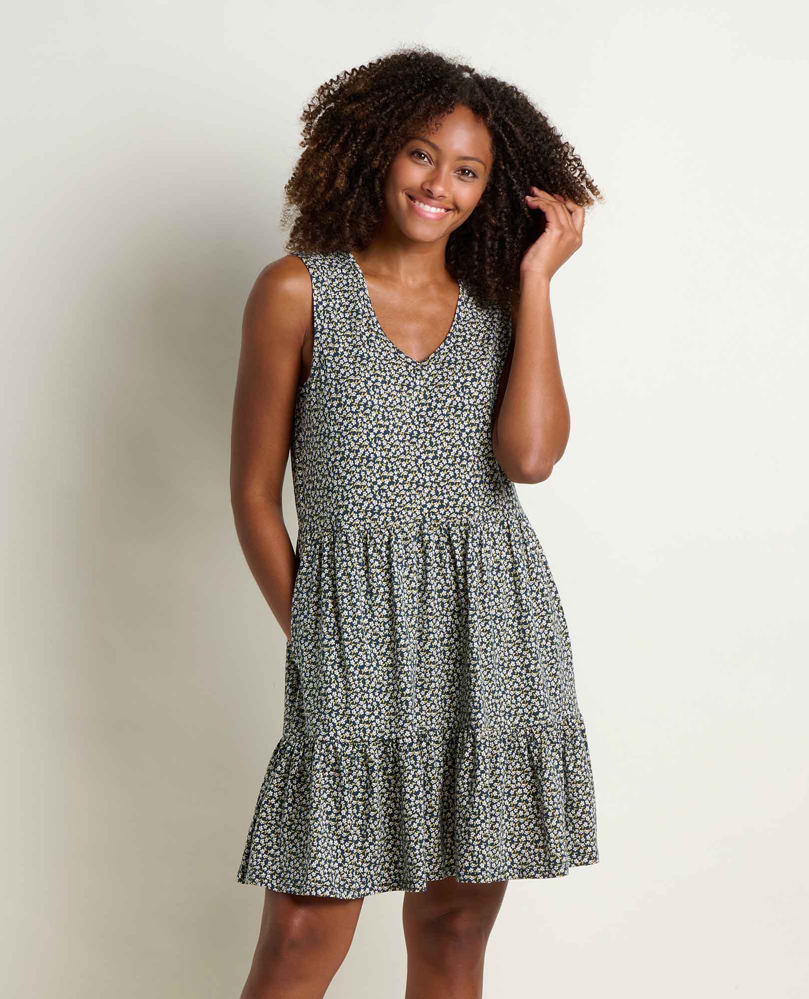 Toad&Co - Marley Tiered Tank Dress S26: Skyway Pattern / XL Toad&Co