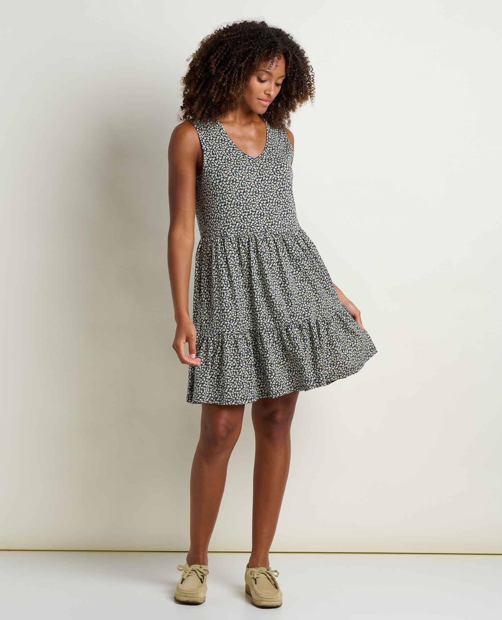 Toad&Co - Marley Tiered Tank Dress S26: Skyway Pattern / XL Toad&Co