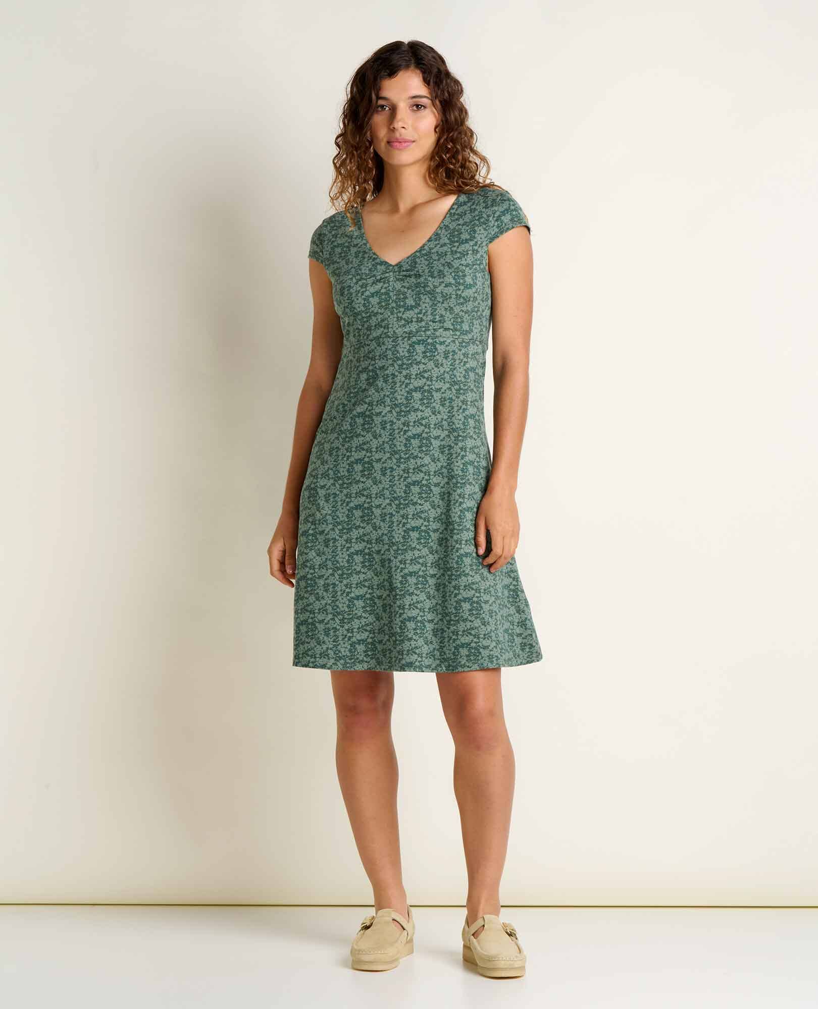 Toad&Co - Rosemarie Dress S26: Black and Salt Print / L Toad&Co