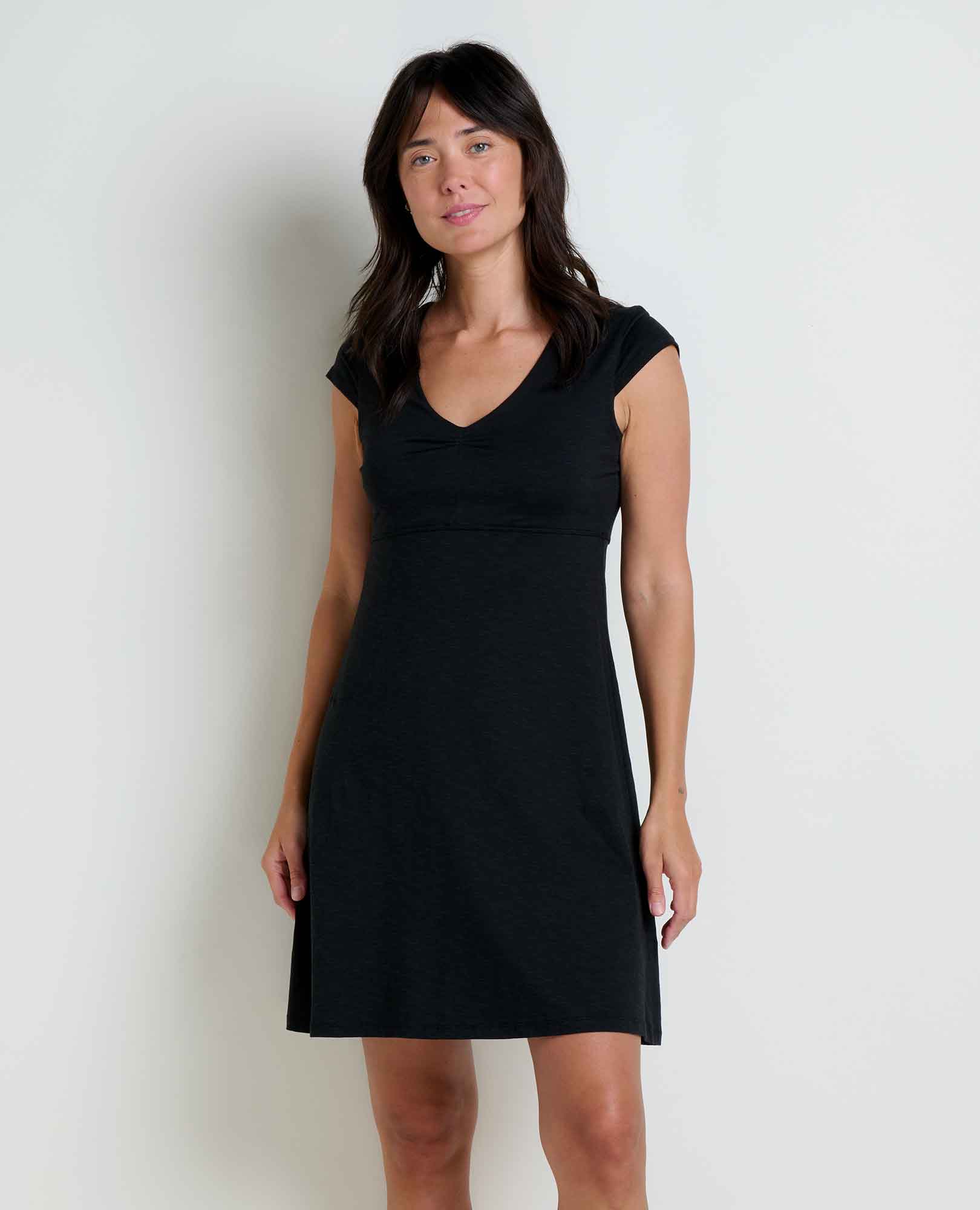 Toad&Co - Rosemarie Dress S26: Black and Salt Print / L Toad&Co