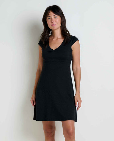Toad&Co - Rosemarie Dress S26: Black and Salt Print / L Toad&Co