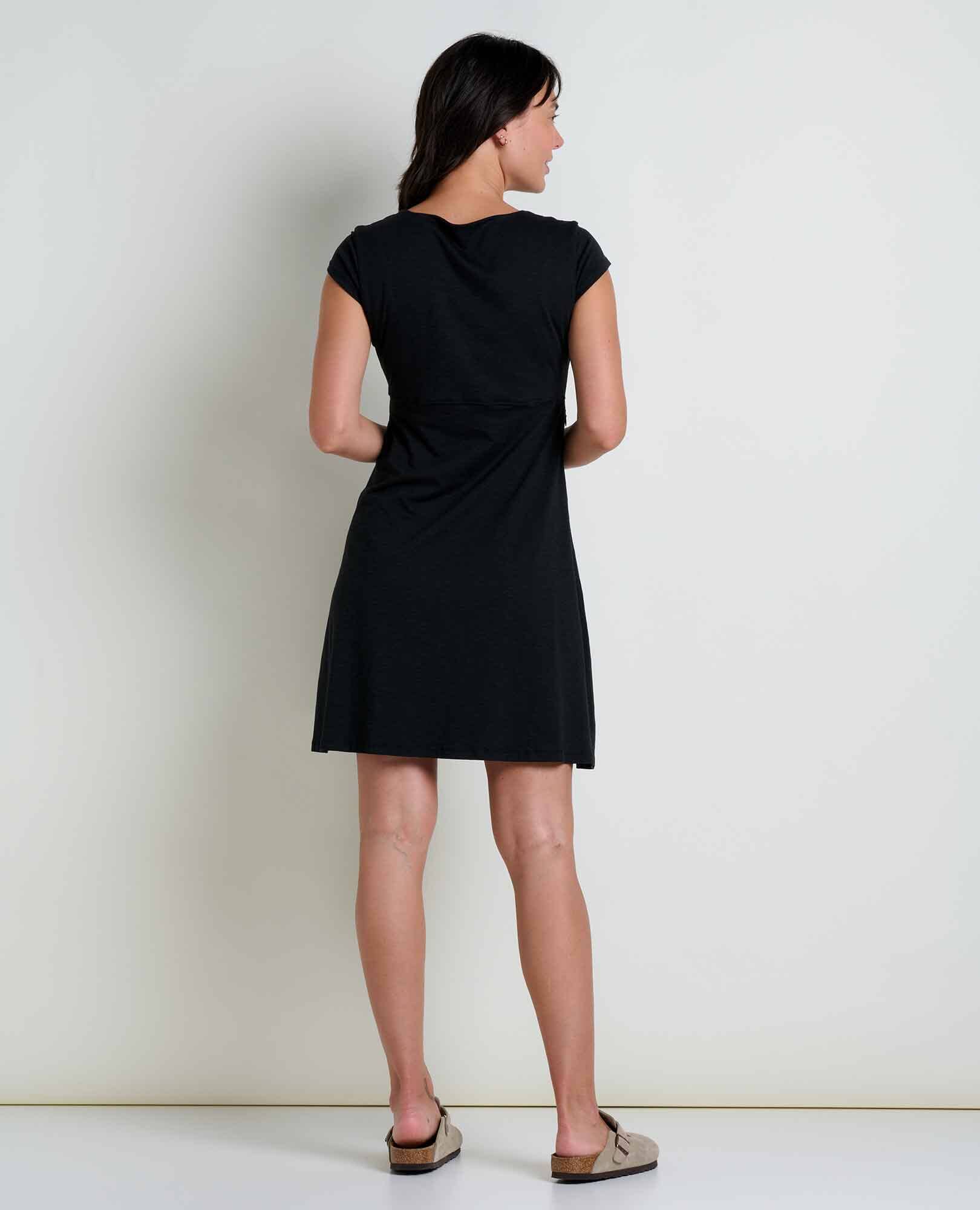 Toad&Co - Rosemarie Dress S26: Black and Salt Print / L Toad&Co