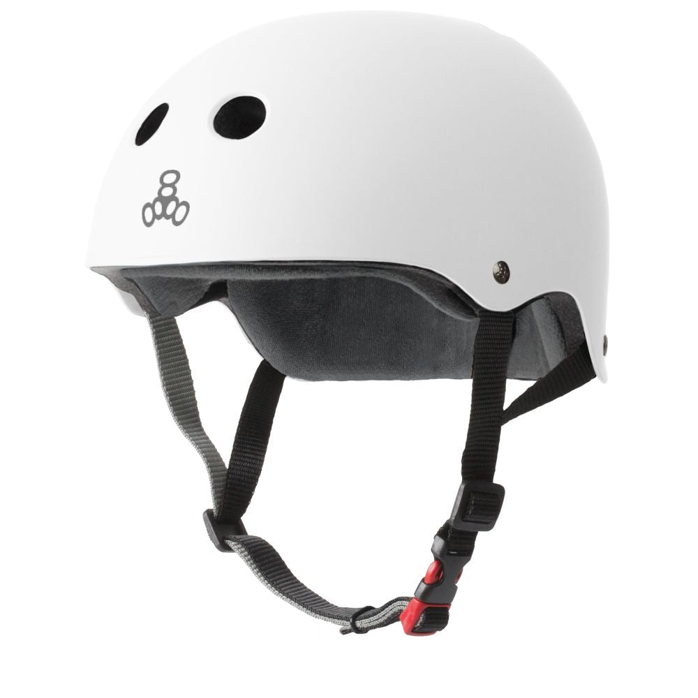 Triple 8 Certified Sweatsaver Helmet Skate Safety Gear Triple 8 White Matte XS/S