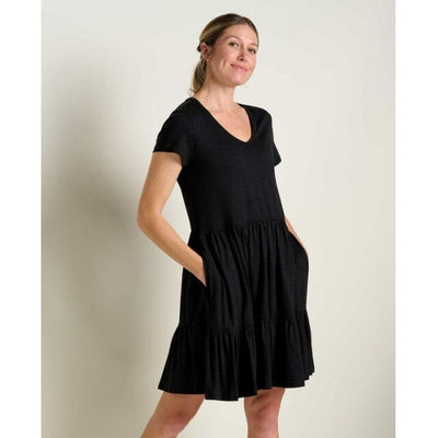 Women's Marley Tiered SS Dress Apparel & Accessories Toad&Co Black M