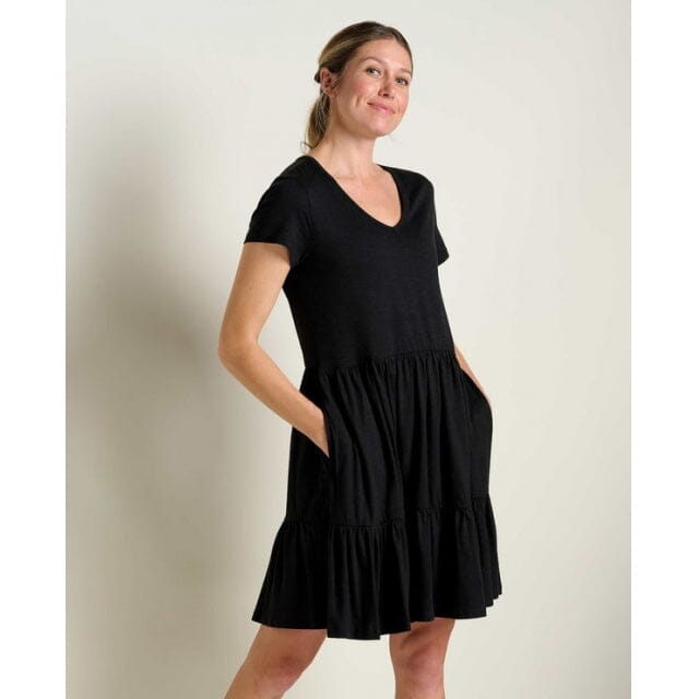 Women's Marley Tiered SS Dress Apparel & Accessories Toad&Co Black M 