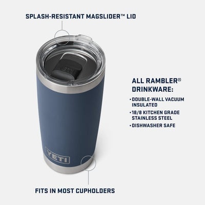 Yeti Rambler 20 oz. Tumbler w/ Magslide Lid Insulated Drinkware Yeti