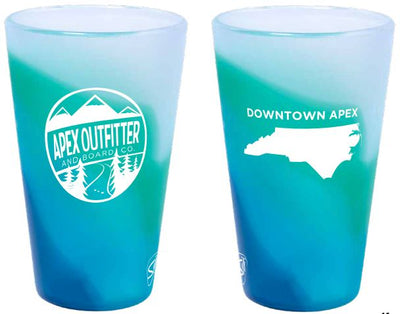 Apex Outfitter Logo 16 oz SiliPint General SiliPint Mountain Air (Teal/Blue Ombre)
