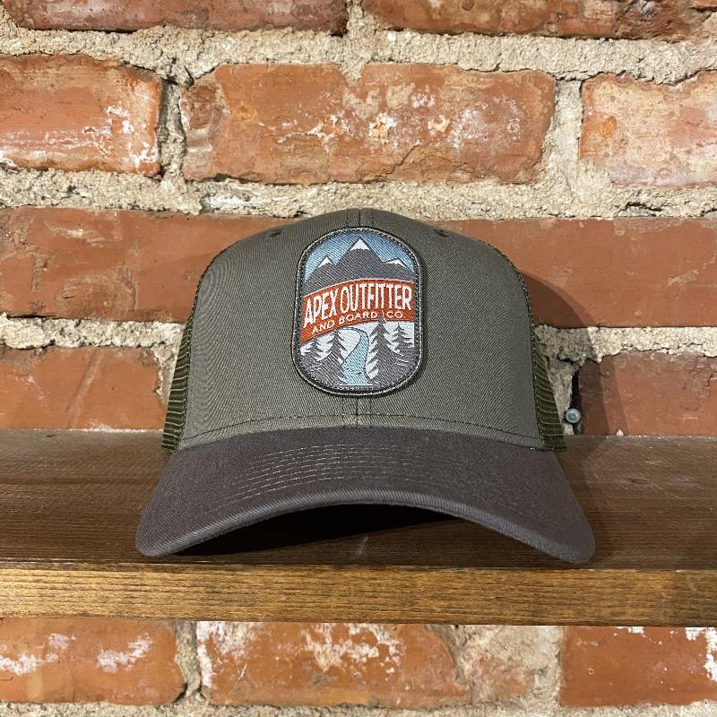 Apex Outfitter Logo Trucker Hat Inventory Pukka Olive