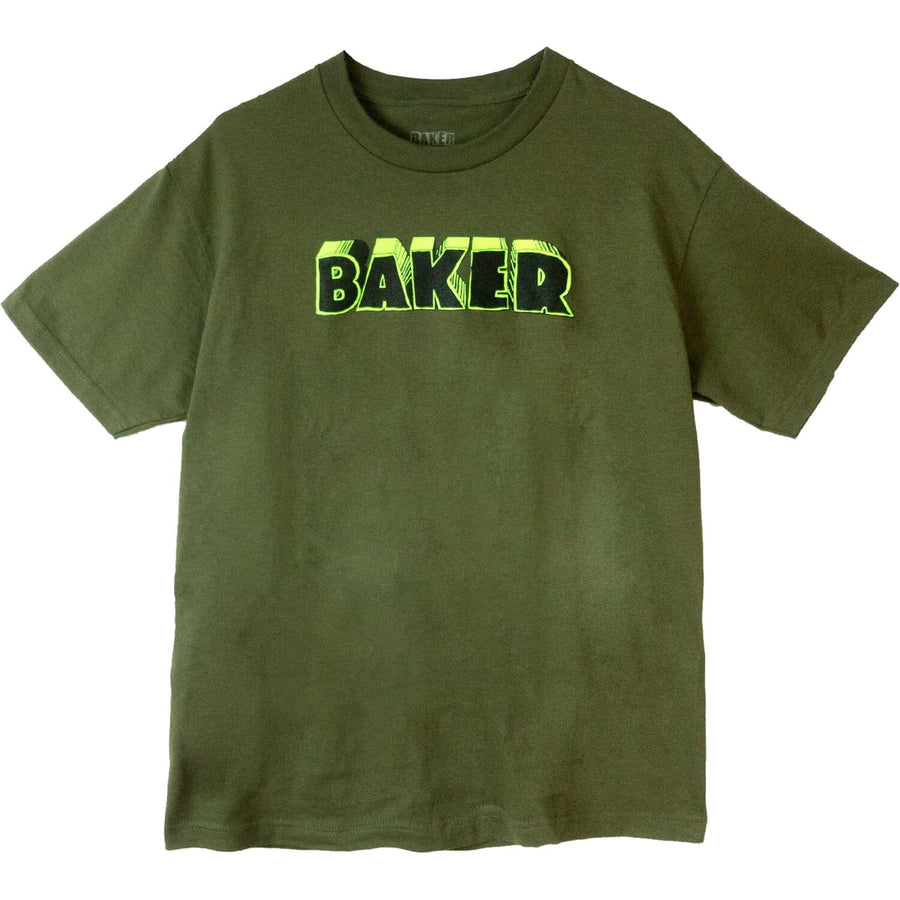 Baker Bold Military Green T-Shirt Shirts Eastern Skateboard Supply M 