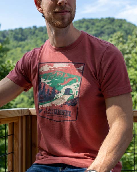 Blue Ridge Parkway T-shirt: Red Rocks / L The Landmark Project 