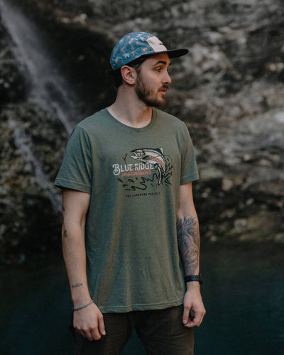 Blue Ridge Trout T-shirt: M / Conifer The Landmark Project