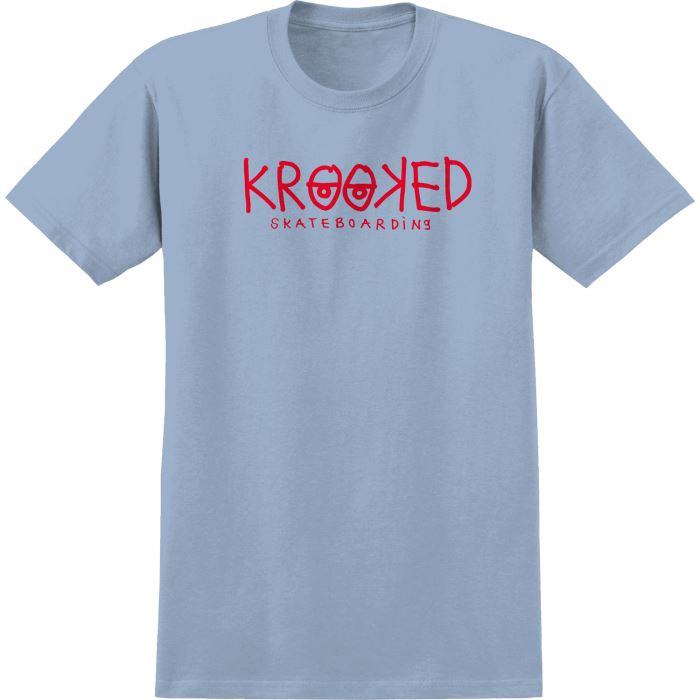 Krooked Krooked Eyes T-Shirt - Light Blue Eastern Skateboard Supply M 