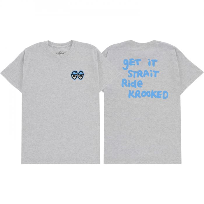 Krooked Straight Eyes T-Shirt - Ash Grey Eastern Skateboard Supply M 