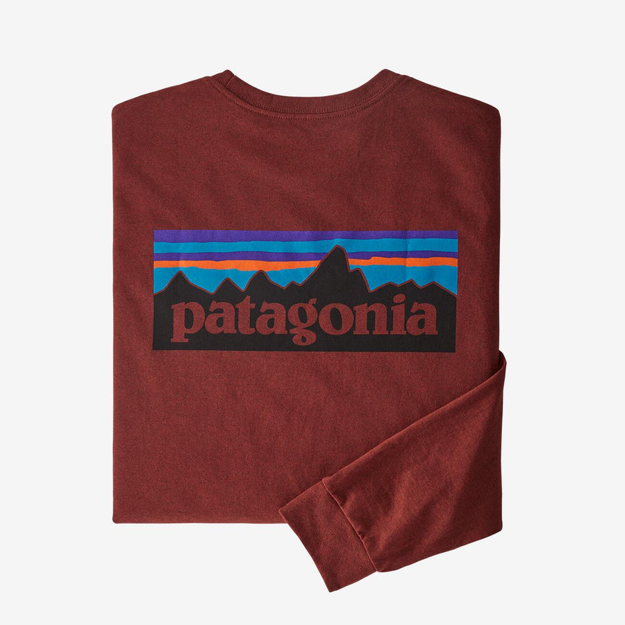 Patagonia Long-Sleeved P-6 Logo Responsibili-Tee - Men's General Patagonia XL Barn Red 